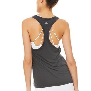 Alo Yoga PULSE TANK - ANTHRACITE size small